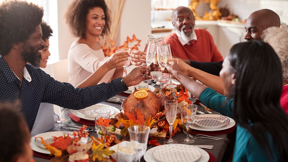 family making a toast